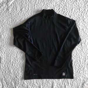 Nike Pro Combat Fitted Navy Mock Neck